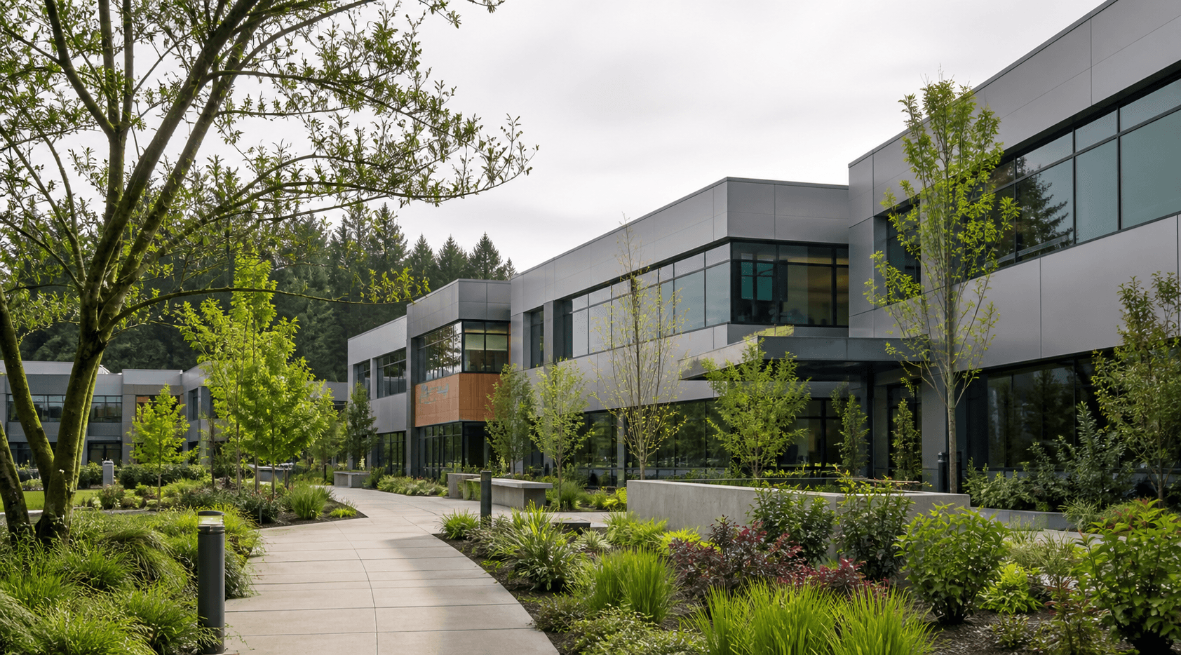 Commercial office park exterior for QT Development LLC real estate advisory review